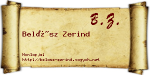 Belász Zerind névjegykártya